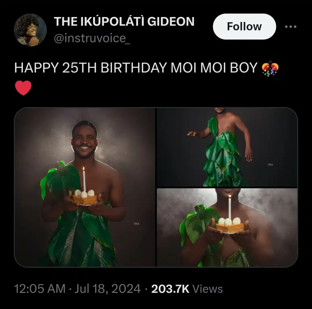 Moi Moi Seller Breaks the Internet with Unique Birthday Celebration